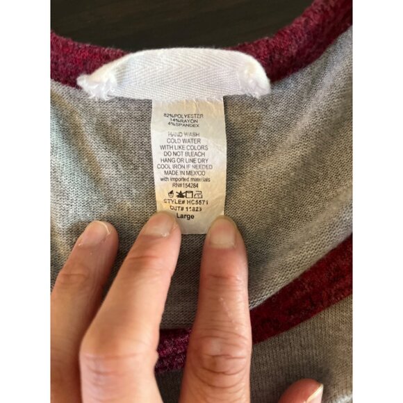 23 Love Street Womens Large Gray Long Sleeve Shirt Grateful Thankful Blessed - Picture 5 of 5